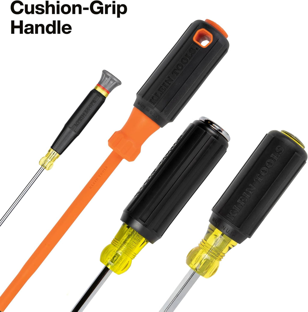 Klein Tools 85820 20-Piece Screwdriver Set, 8 Precision, 7 Standard Drivers with Color-Coded Handles, 3 Insulated Screwdrivers, 1 Demolition Driver, and Magnetizer