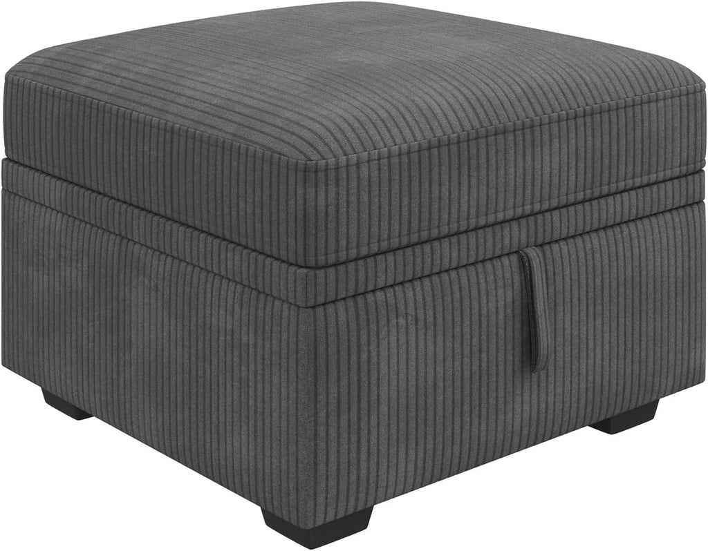 HONBAY Square Ottoman Module for Modular Sectional Sleeper Sofa, Storage Ottoman Footrest and Seat Cube, Velvet Grey