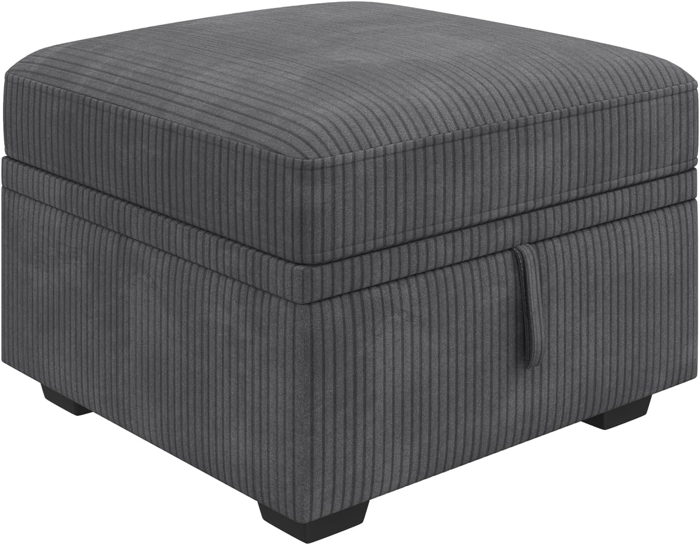 HONBAY Square Ottoman Module for Modular Sectional Sleeper Sofa, Storage Ottoman Footrest and Seat Cube, Velvet Grey
