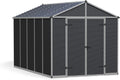 Palram - Canopia Rubicon Storage Shed, 8'x12' DIY Backyard Shed, Gray Polycarbonate Panels and Aluminum Frame, Sheds & Outdoor Storage for Lawn Mower, Bike, Garden Tools, Outdoor Storage Box Shed