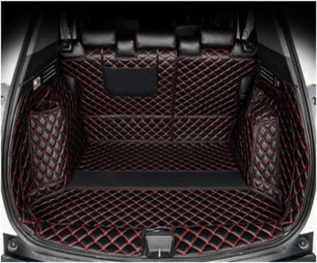 Custom Deluxe Leather Full Rear Trunk Tray Liner Cargo Mat Floor Protector Foot Pad Mats Compatible with XRV VEZEL 2015-2019(Gold)