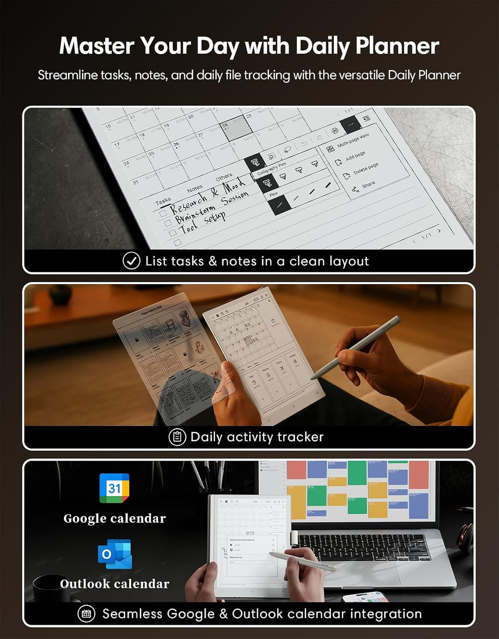 VIWOODS Upgraded Bundle with AiPaper Mini, 8.2'' AI E Ink Tablet with Adjustable Light, 292PPI Electronic Notebook with Pen, Portable 230g, 128GB Storage Note Taking Device
