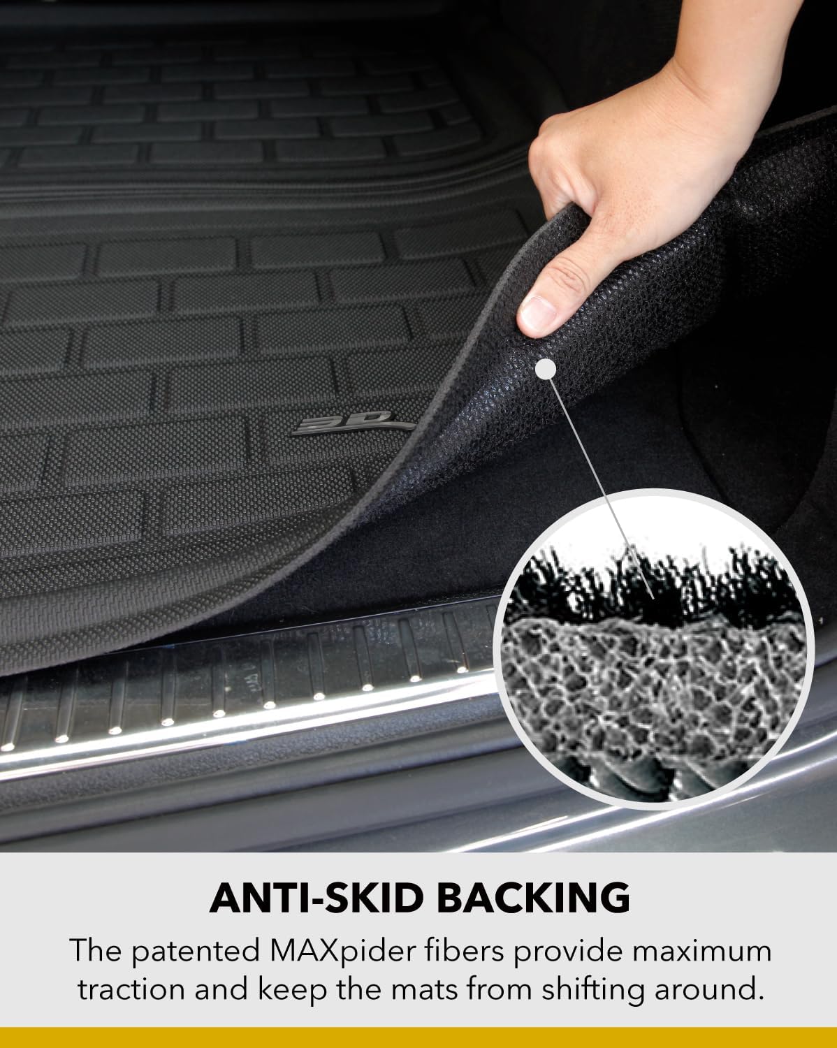 3D MAXpider Custom Fit Kagu Cargo Liner (Black) Compatible with Tesla Model S 2015-2021 - Rear Cargo Liner