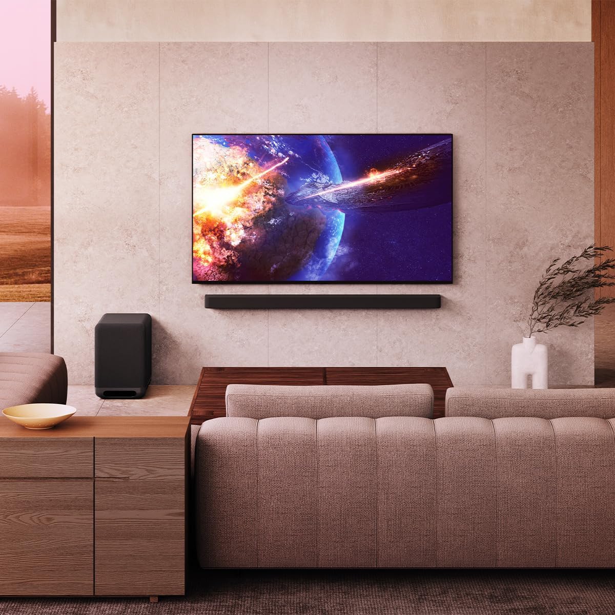 Sony K55XR80 55 Inch IMAX Enhanced Bravia OLED 4K HDR Google TV with an Austere 7S-PS4-US1 4-Outlet Power with Omniport USB (2024)