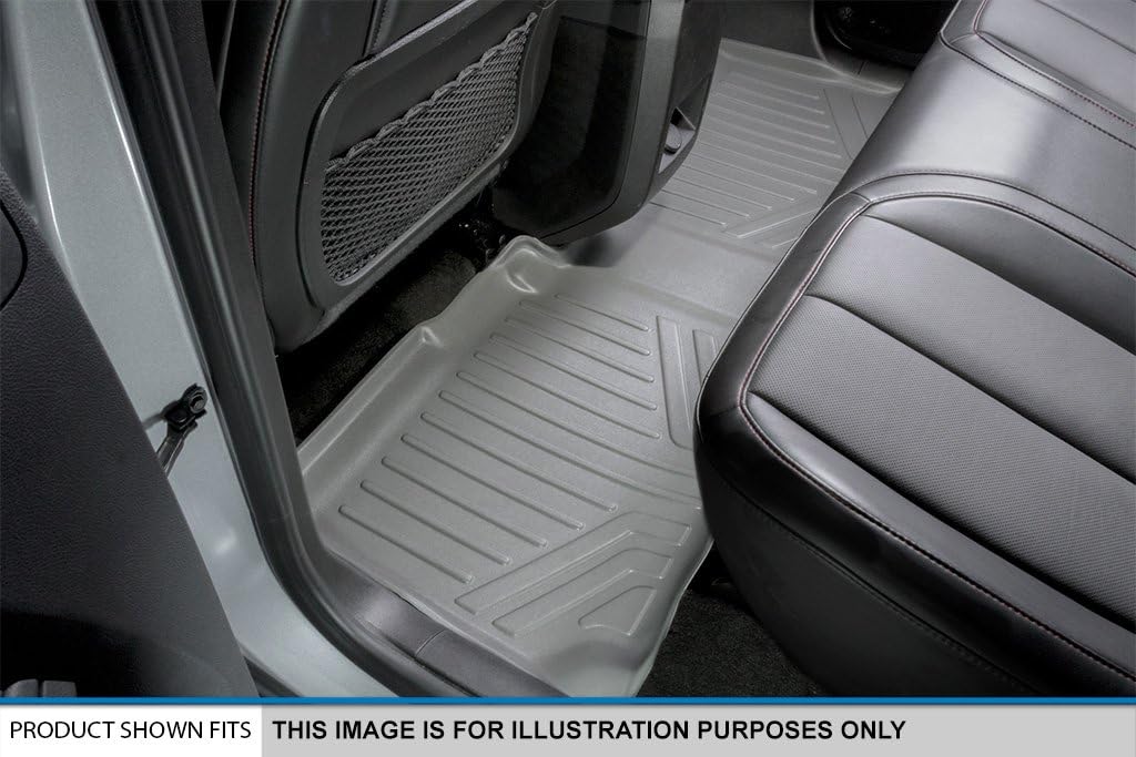 MAX LINER A2230/B2248/C2248 Gray Custom Fit Floor Mats 3 Liner Set Grey for 2017-2021 GMC Acadia with 2nd Row Bench Seat