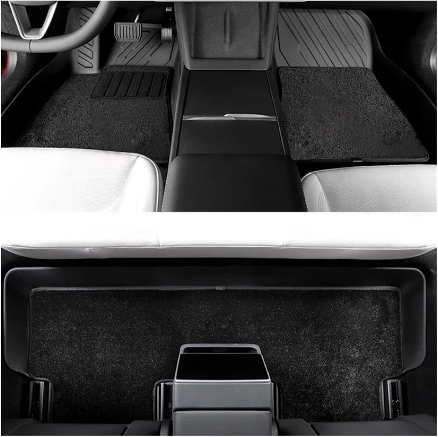 Compatible with Tesla Model 3 Highland 2024 2025+ TPE Floor Mats & Cargo Liner, 3D Cyber Style Waterproof Anti-Slip Trunk Mat Backrest Mats(1PC Trunk Mat)