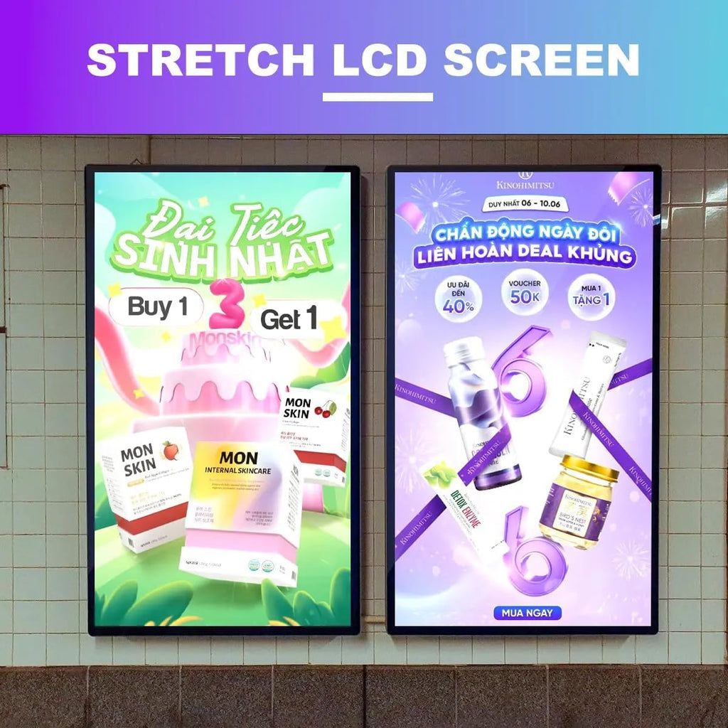 75' Indoor Wall-Mount LCD Advertising Kiosk 2K Resolution | Android RK3568 2GB+16GB | Non-Touch/Infrared/Capacitive Touch | CMS Software | VESA Mount