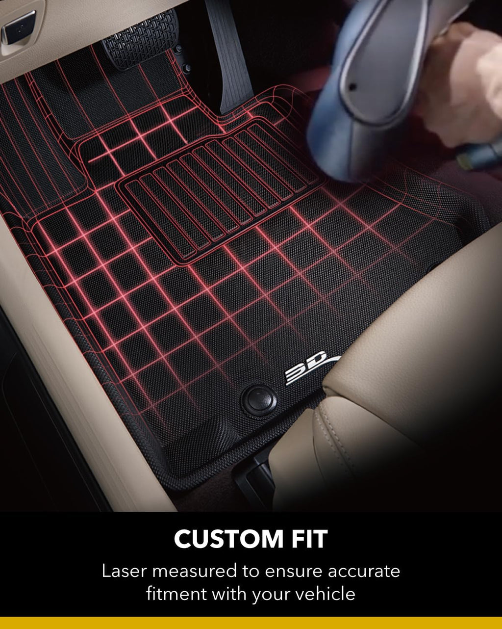 3D MAXpider Custom Fit Kagu Floor Mat (Black) Compatible with Tesla Model X 2022-2026 - R1