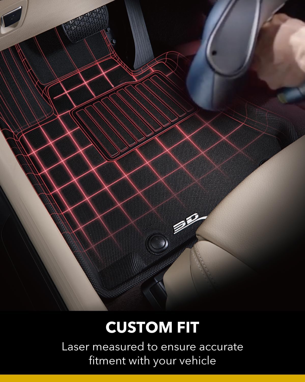 3D MAXpider 2015-2020 Tesla Model S Kagu 1st Row Floormat - Black (L1TL01311509)