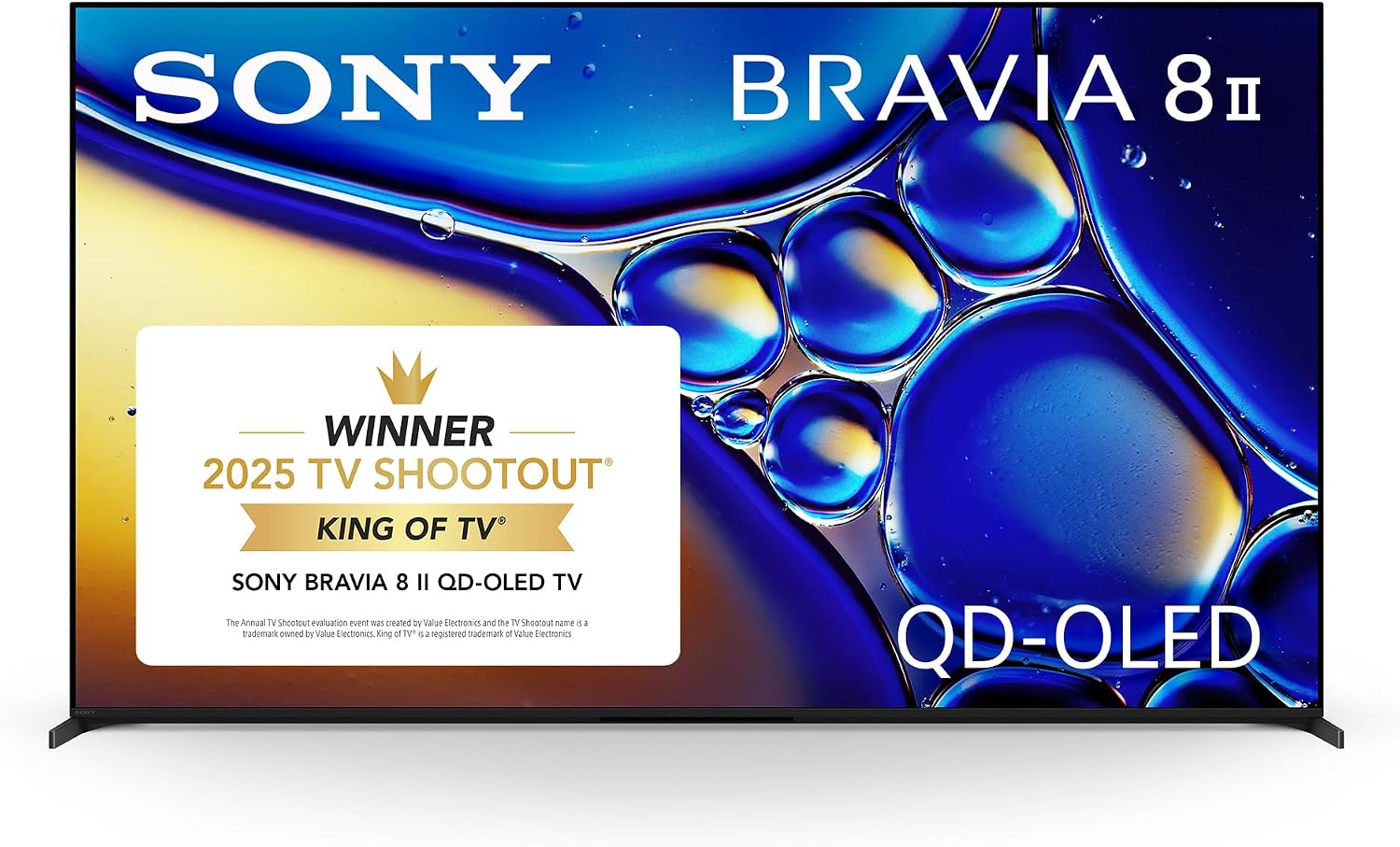 Sony K65XR80M2 65 Inch Bravia 8 QD-OLED 4K HDR Google TV with an AudioQuest PQ505NA PowerQuest 505 12 Outlet Surge Protector (2025)