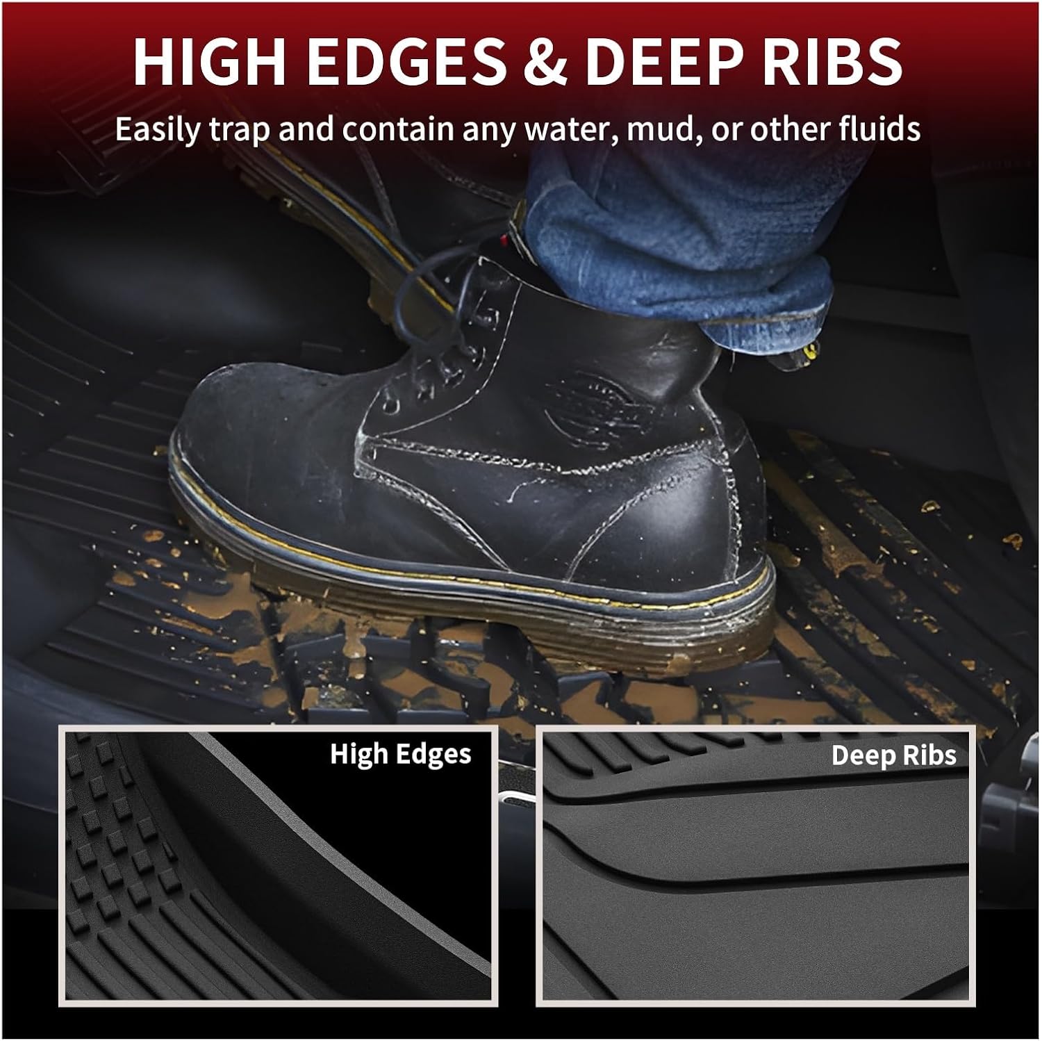 Floor Mats，Compatible with Tesla Model 3 Highland 2024 Full Set 1st & 2nd Row & Front Trunk & Rear Cargo Liner & Trunk Well Mat
