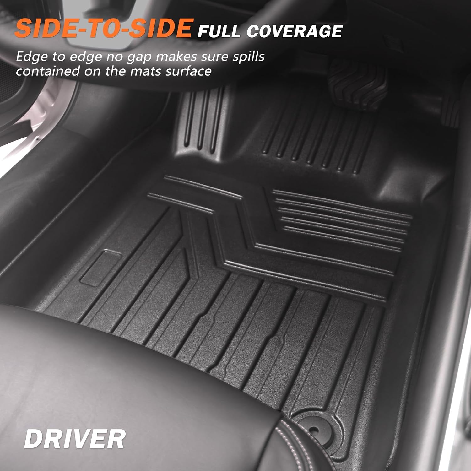 KUST Floor Mats Set for 2020-2025 Kia Telluride Accessories (7 Seats), Rear Cargo Trunk Liner with 2nd/3rd Row Backrest Kick Mat All Weather Protection TPE Rubber Raised Edge, Full Set of 9pcs