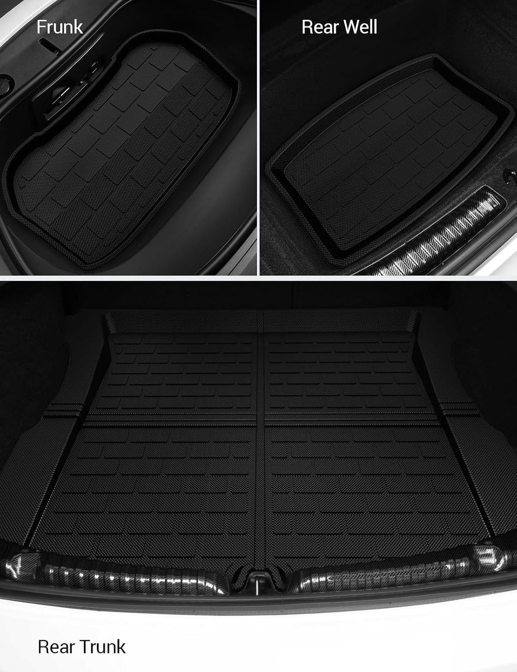 BASENOR 2026 2025 2024 6PCS Tesla Model 3 Highland Floor Mats All-Weather Car Mats Anti-Slip 3D Material Cargo Liner Trunk Mat [Proprietary Design] for Model 3 Highland Accessories