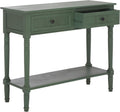 SAFAVIEH Home Collection - Samantha Entryway Console Table, Dusty Green 2-Drawer Storage Sofa Table (AMH5710L)