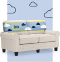 Serta Copenhagen 61' Rolled Arm Sofa, Easy Care Polyester, Soft Pillow Back, Pocket Coil Seat Cushions, Removable Covers, Loveseat or Couch for Small Spaces, Living Rooms or Bedrooms, Cream White