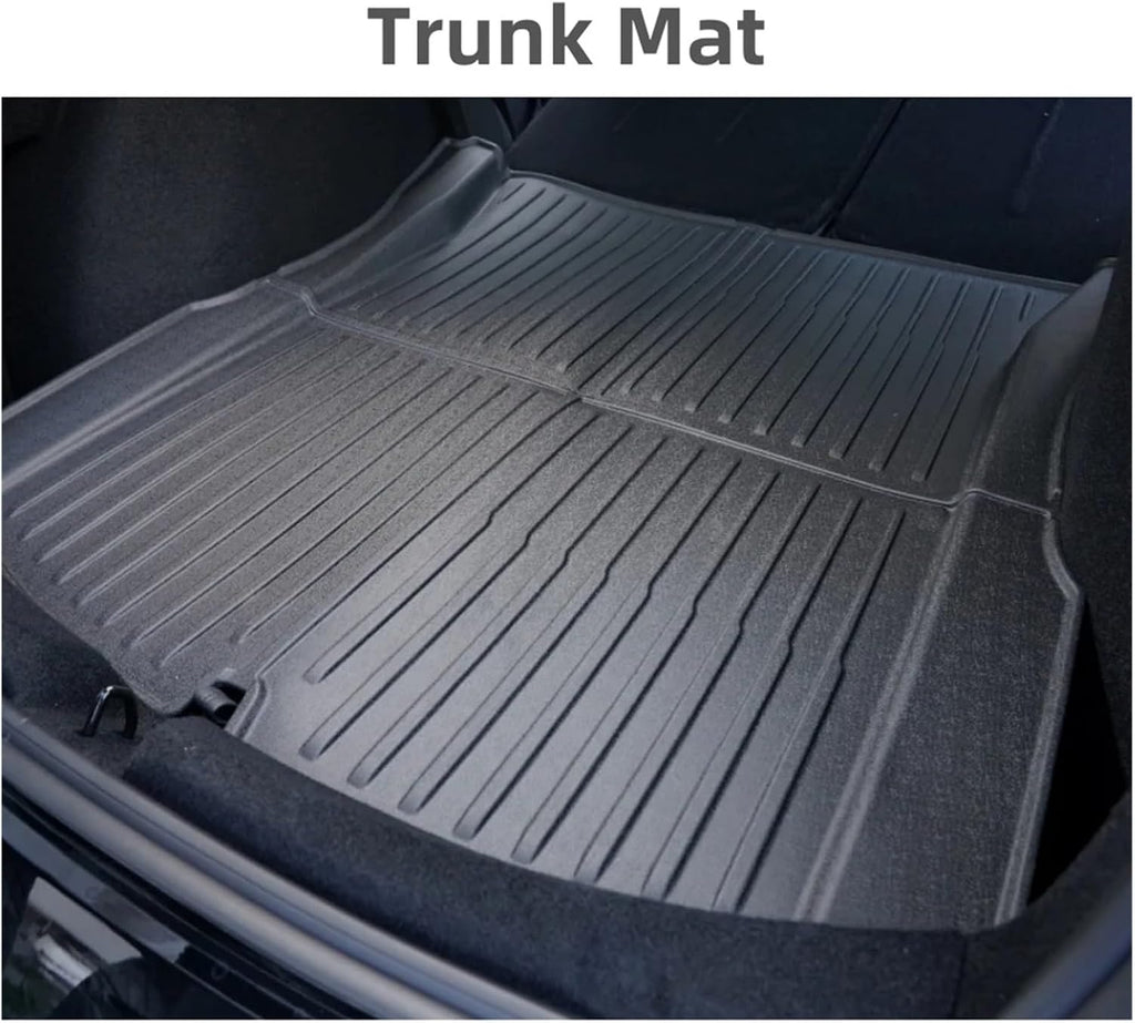 Auto Parts Compatible with Tesla Model 3 2024 Highland Floor Mats Cargo Liner Waterproof Anti-Slip Trunk Mat TPE Pads Left/Right Hand Rubber(Trunk Mats 4pcs)