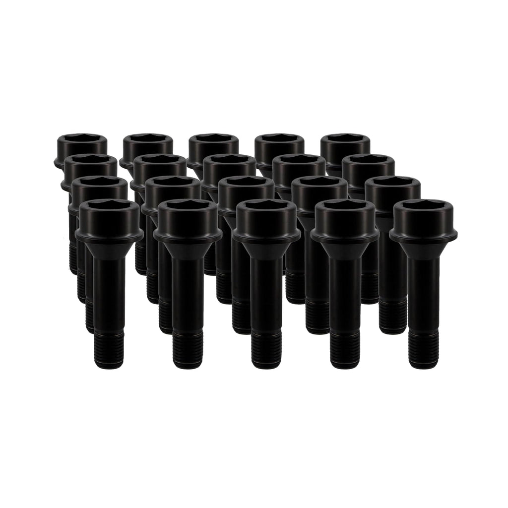 RISON Titanium Wheel Lug Bolts M14x1.5x52/67mm Lug Bolts Aerospace Grade 6AL4V Lightweight and Durability Lug Bolt Car Accessories for Ferrari Pack of 20pcs (Black, M14X1.5X67mm)