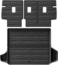 for GMC Terrain/Chevrolet Equinox 2018-2024 TPE Cargo Liner Trunk Mat with Protective Backrest Waterproof Black Set