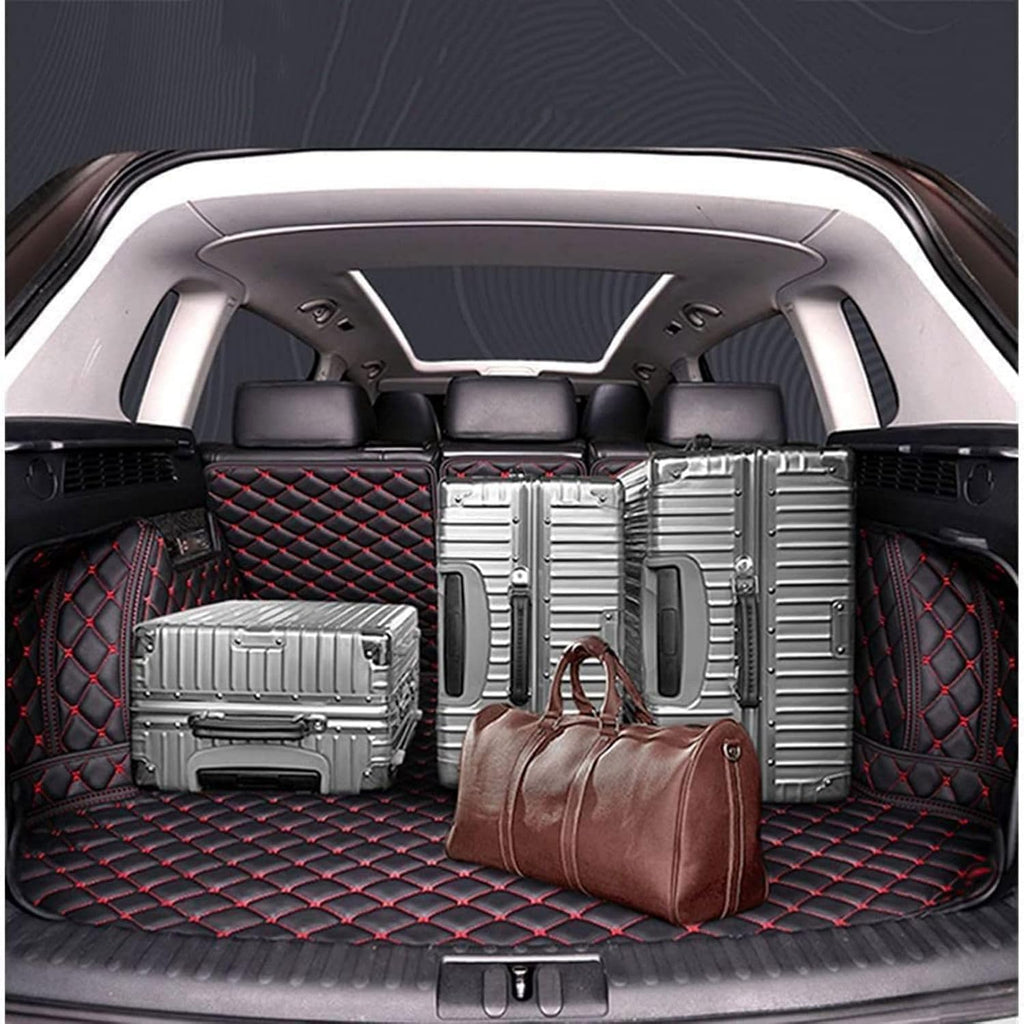 Car Cargo Liner for Peugeot 4008 2017-2021 2022 2023 2024(Upper Floor), Leather Boot Trunk Liner Anti-Scratch Anti-Slip Waterproof Cargo Mat, Interior Accessories,Red
