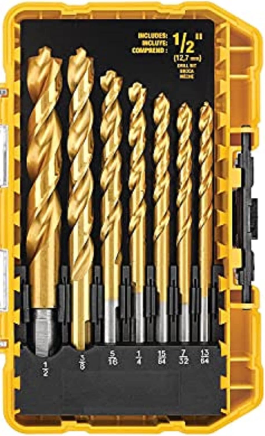 DEWALT 20V Max Cordless Drill / Driver Kit, Compact, 1/2-Inch with Titanium Drill Bit Set, Pilot Point, 21-Piece (DCD771C2 & DW1361)