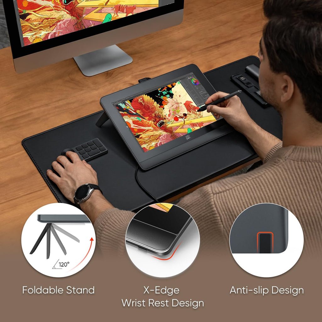 XPPen Artist Pro 14 Gen2 Drawing Tablet with Screen 14 inch Graphic Art Tablet with Full Laminated Anti-Glare Screen 16384 Pressure Levels X3 Pro Battery-Free Stylus