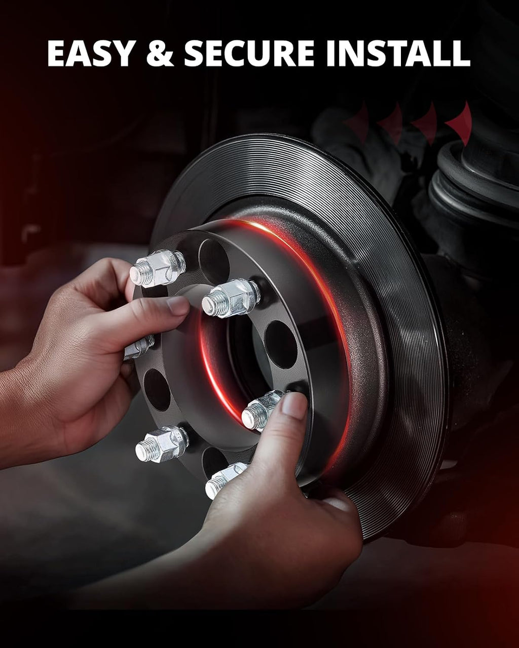 EVIL ENERGY 6x5.5 Wheel Spacers 1.25 inch Compatible with Chevy 1999-2022 Silverado 1500, 6x139.7 mm 6 Lugs 108 mm Hub Bore M14x1.5 Studs Black, Not Hubcentric