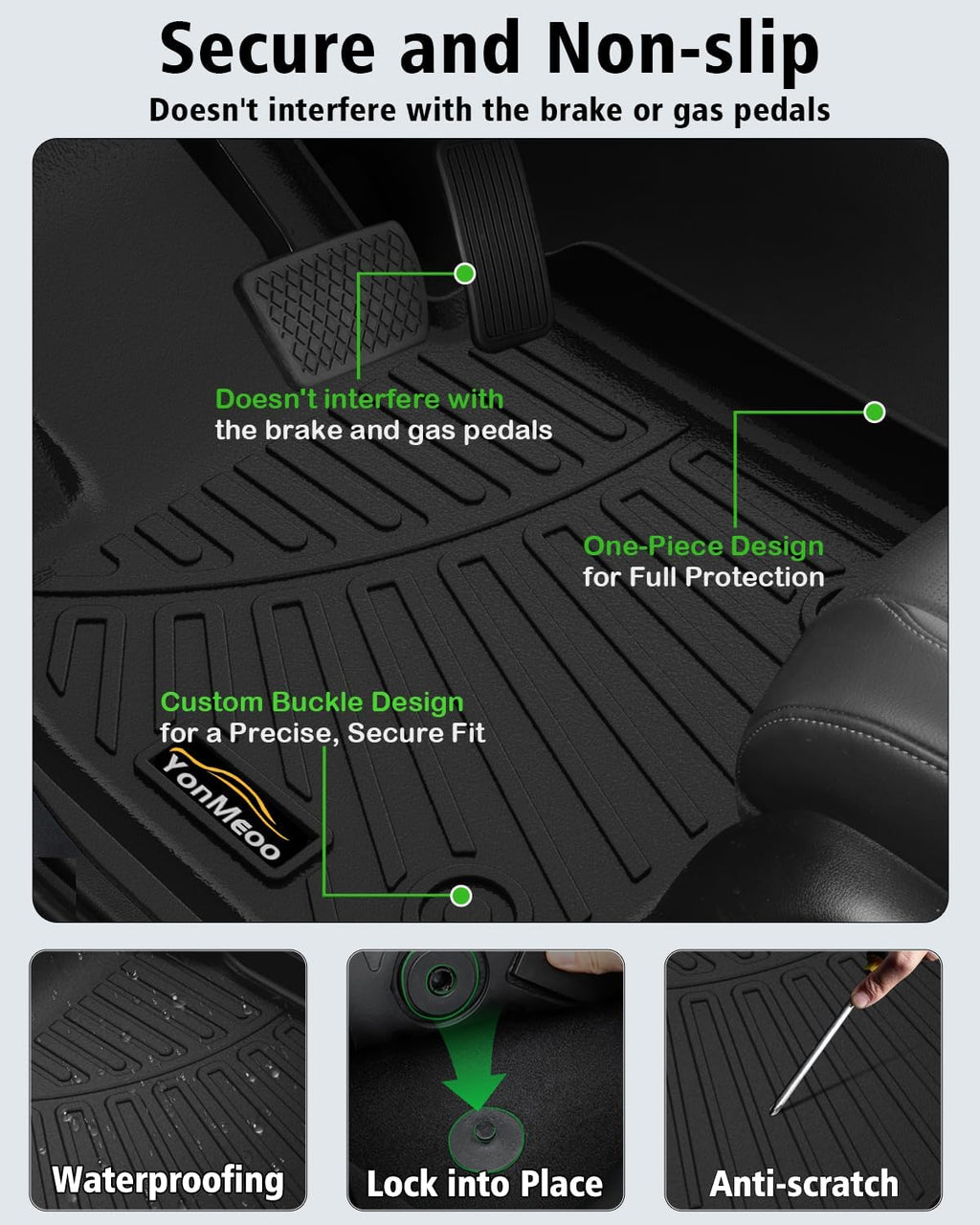 Floor Mats for Mazda CX-50 Hybrid 2025-2026 & Cargo Liners & Backrest Mat All Weather TPE Rubber Trunk Mat Back Seat Protector Full Set for CX50 2025 Plug-in Hybrid Accessories, Black