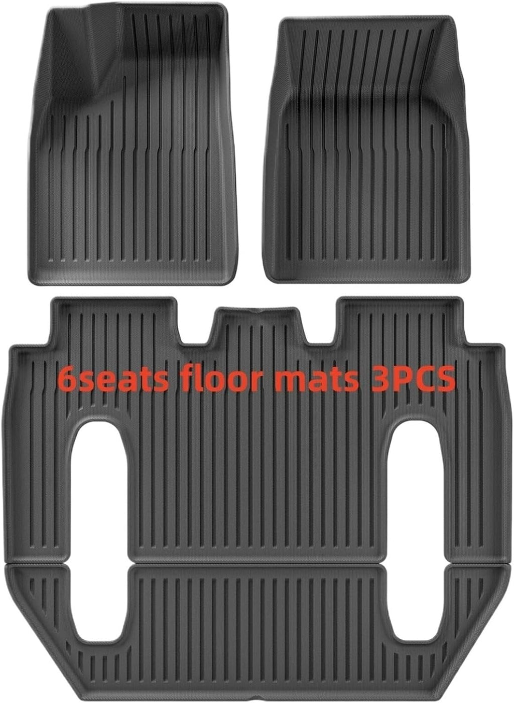 Compatible for Tesla Model X 2024 5/6/7 Seat TPE 3D Car Floor Mats Cargo Liner Trunk Pad Waterproof Protective Left Rudder(6seats 3PCS)