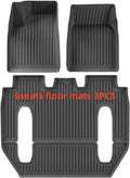 Compatible for Tesla Model X 2024 5/6/7 Seat TPE 3D Car Floor Mats Cargo Liner Trunk Pad Waterproof Protective Left Rudder(6seats 3PCS)