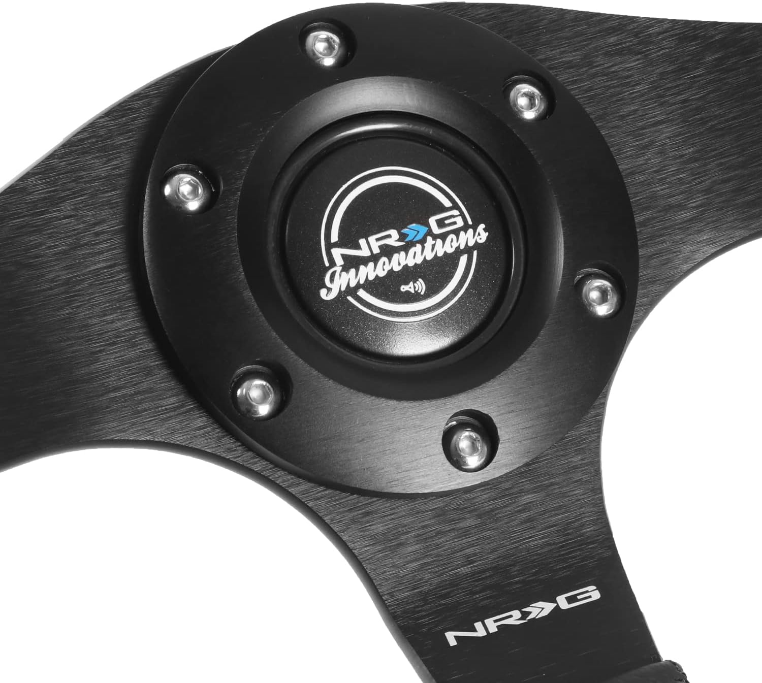 NRG Innovations NRG-RST-024MB-R-Y Reinforced Steering Wheel - 320mm Sport Leather Flat Bottom with Yellow Center Mark