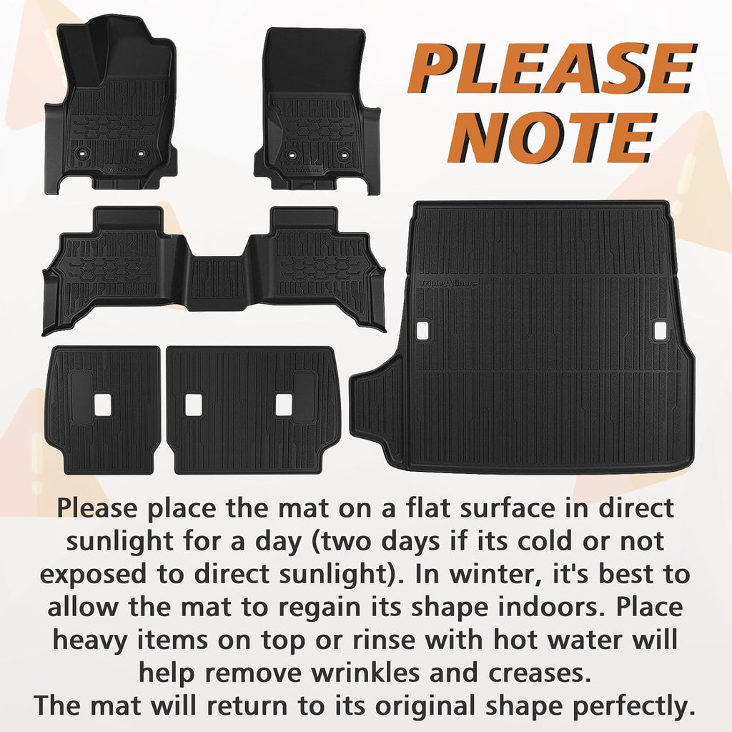 TripleAliners Floor Mats & Trunk Mat & Rear Seatback Cover All Weather TPE Liners Fit for Toyota 2025 2026 4Runner Accessories Custom Fit TPE Heavy-Duty (Only for 5 Seats) - Not for Hybrid Model