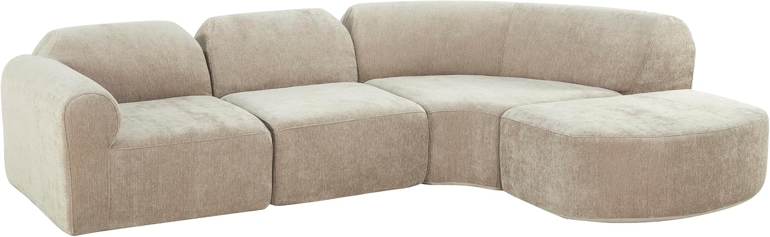 Christopher Knight Home Midel 111' Modular L-Shape Sofa Couch with Chaise Lounge, Modern Boneless Sofa for Living Room, Fabric Upholstered Cloud Couch with Deep Seat, Dark Beige