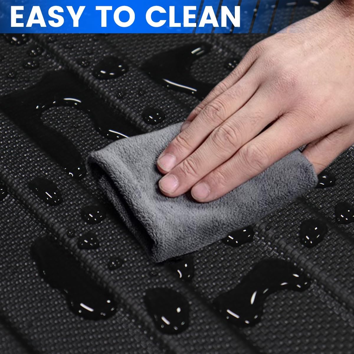 Compatible for 2014-2019 Toyota Highlander Floor Mats & Seat Back Cover & Cargo Liner 7 Passenger Model All-Weather TPE Floor Mats Compatible with Toyota Highlander Accessories (Full Set)