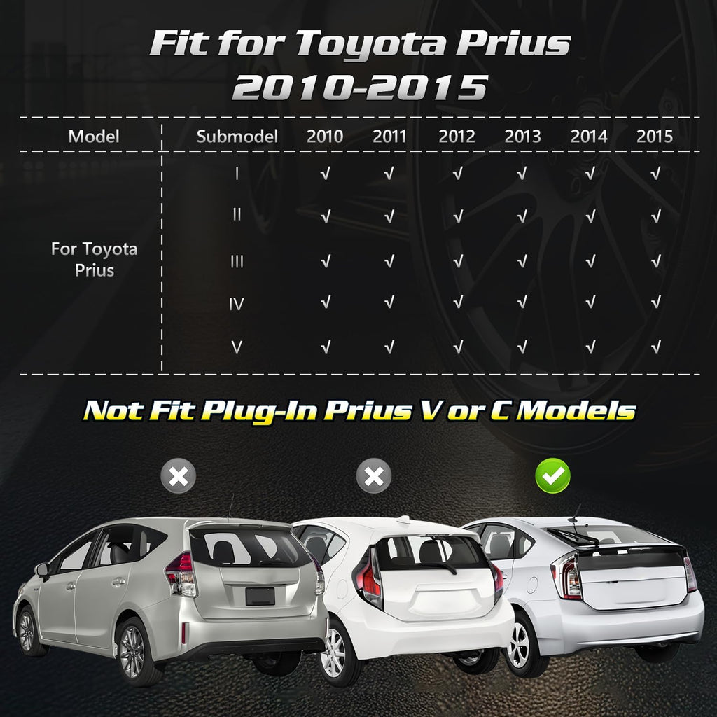 Floor Mats Compatible with Toyota Prius 2010-2015(Not Fit Plug in,V or C Model),All Weather Protection TPE Cargo Liner with Backrest Mats Accessories for Prius 2010 2011 2012 2013 2014 2015