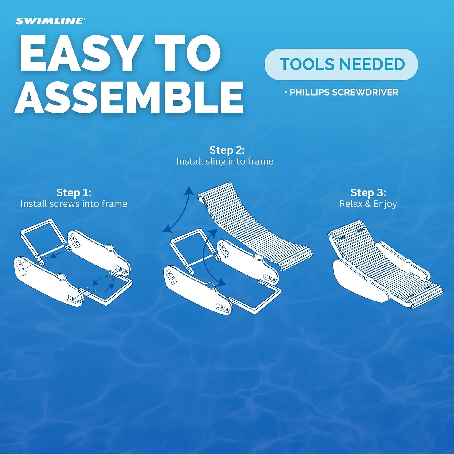 Swimline Eva Sunchaser Lounger Seat Pool Float , White