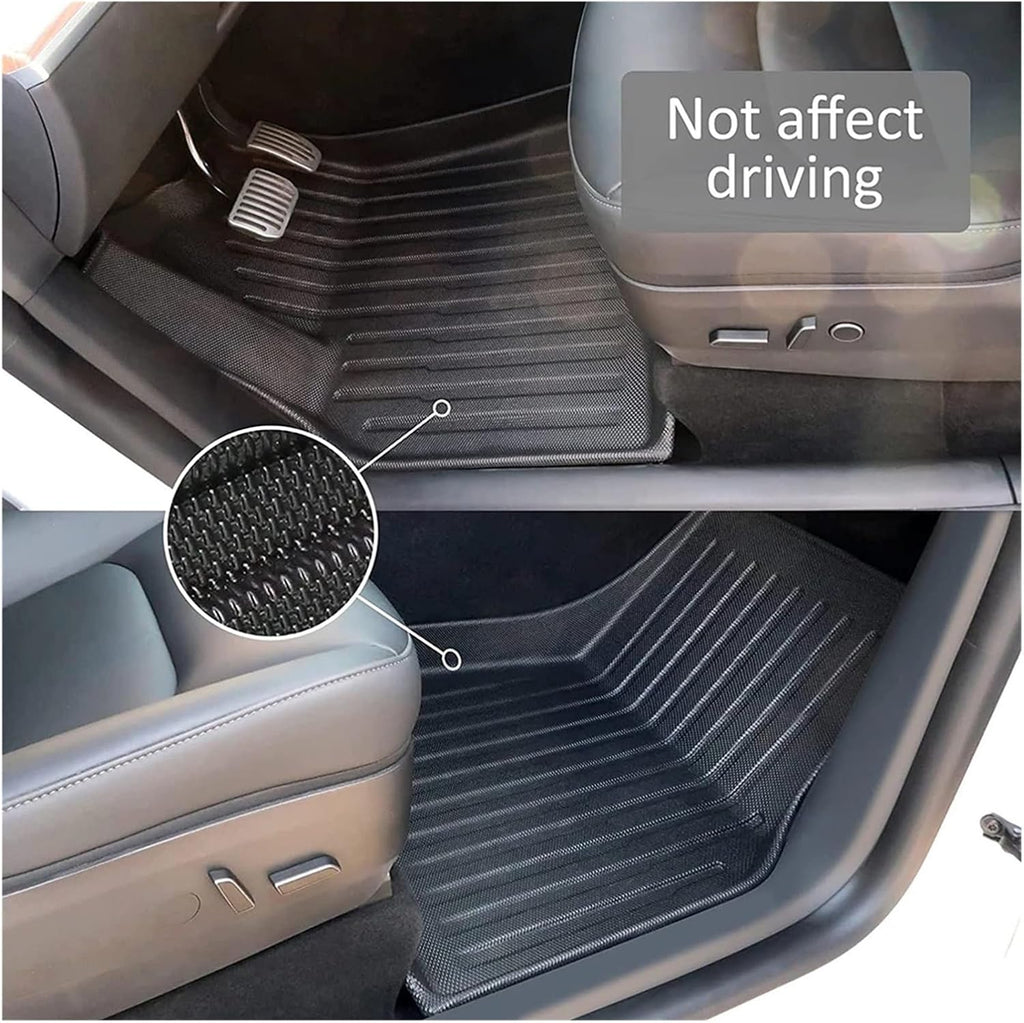 Floor Mat Cargo Liner 2020-2023 Accessories Compatible with Tesla Model Y 7 Seater and Model Y 5 Seat All Weather TPE Waterproof Anti-Slip(Y-5-Seat FT-6-LHD)