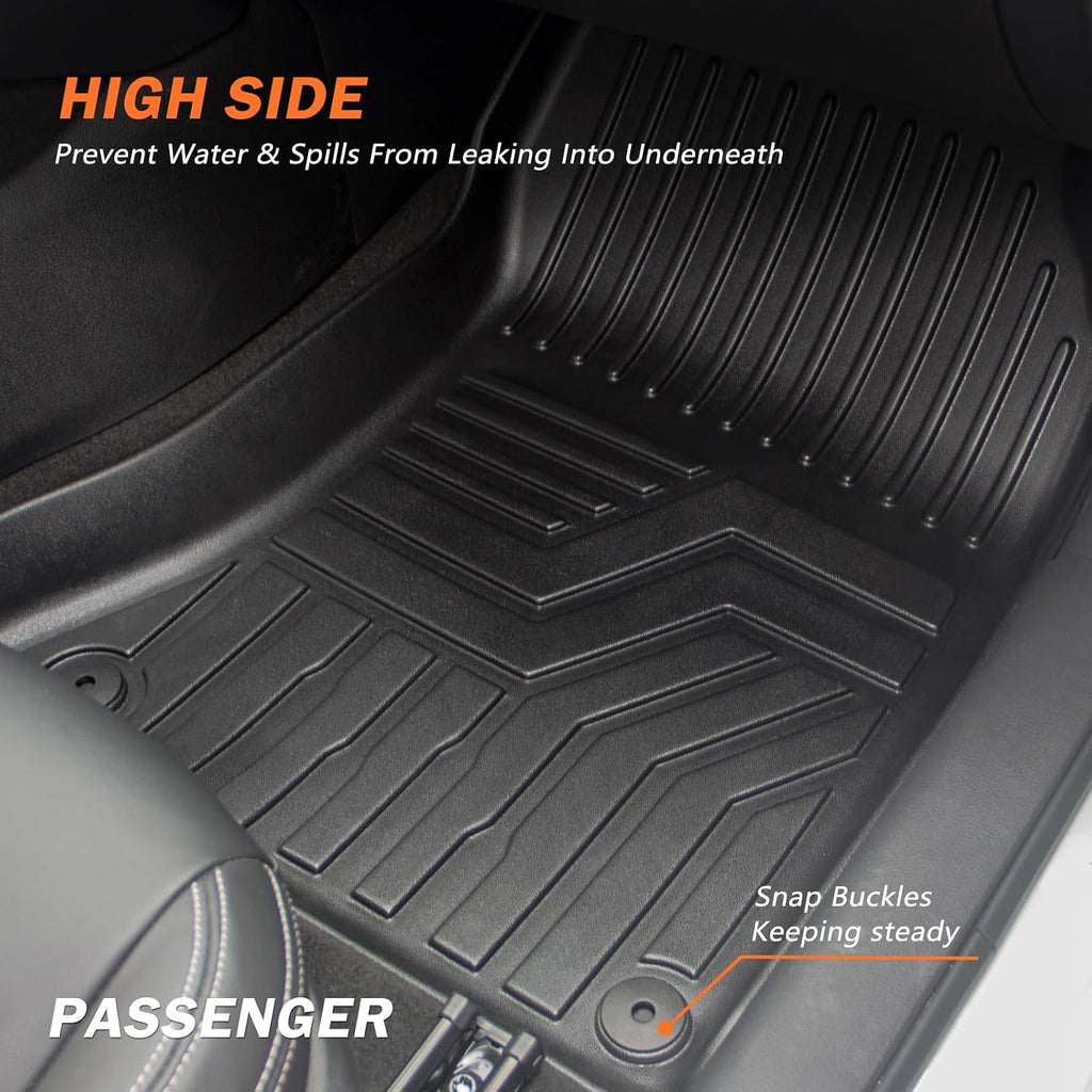 KUST Floor Mats Set for 2021-2026 Nissan Rogue Accessories (Not for Sport & Select), All Weather Floor Liners & Rear Trunk Liner & Backrest Mats, TPE Rubber, Raised Edge