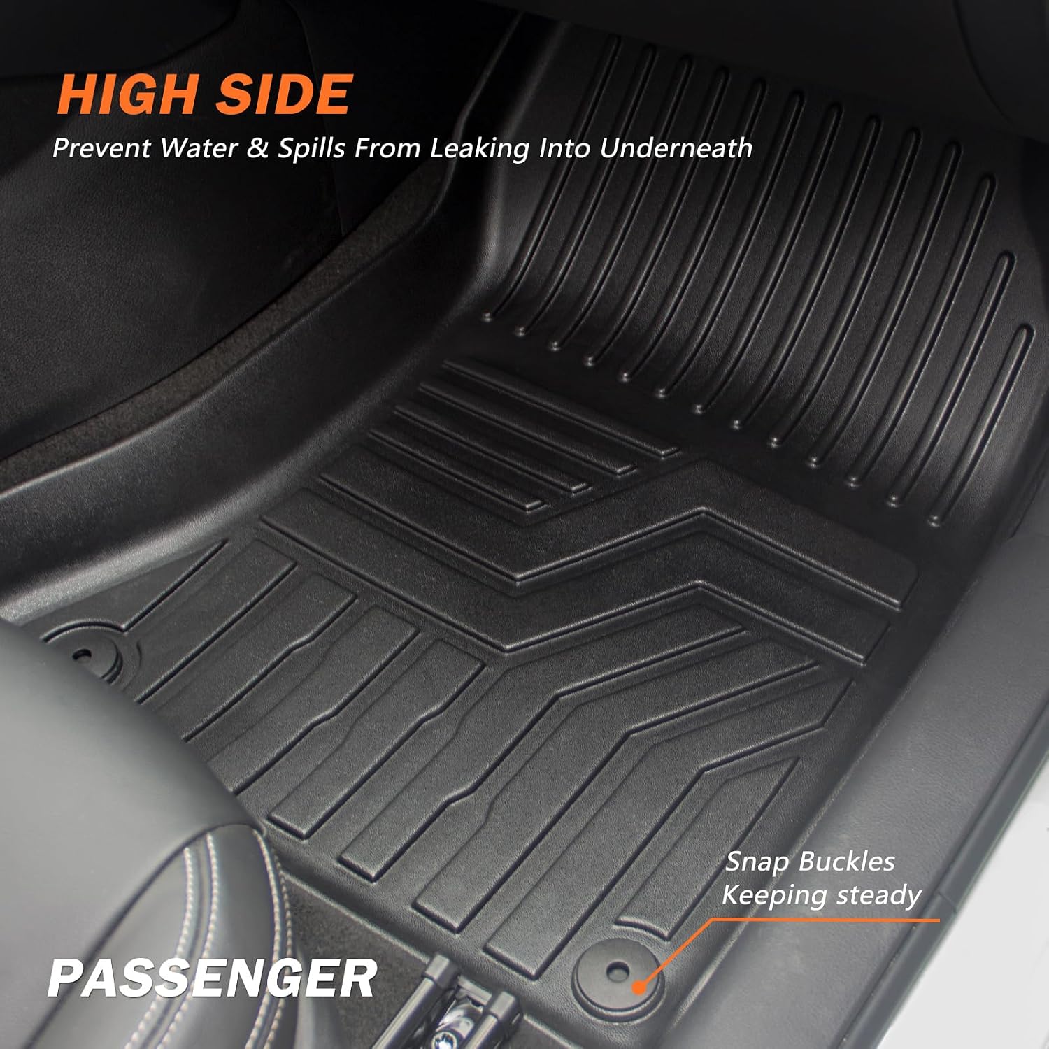KUST Floor Mats Set for 2021-2026 Nissan Rogue Accessories (Not for Sport & Select), All Weather Floor Liners & Rear Trunk Liner & Backrest Mats, TPE Rubber, Raised Edge