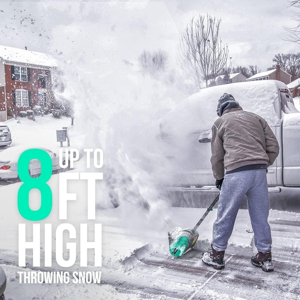 Litheli 20V Cordless Leaf Blower & Snow Shovel Combo, Battery Powered Outdoor Cleaning Tools Kit, 350 CFM 85 MPH Blower + 12-Inch Snow Thrower, 2×4.0Ah Li-ion Batteries & 2 Fast Chargers Included