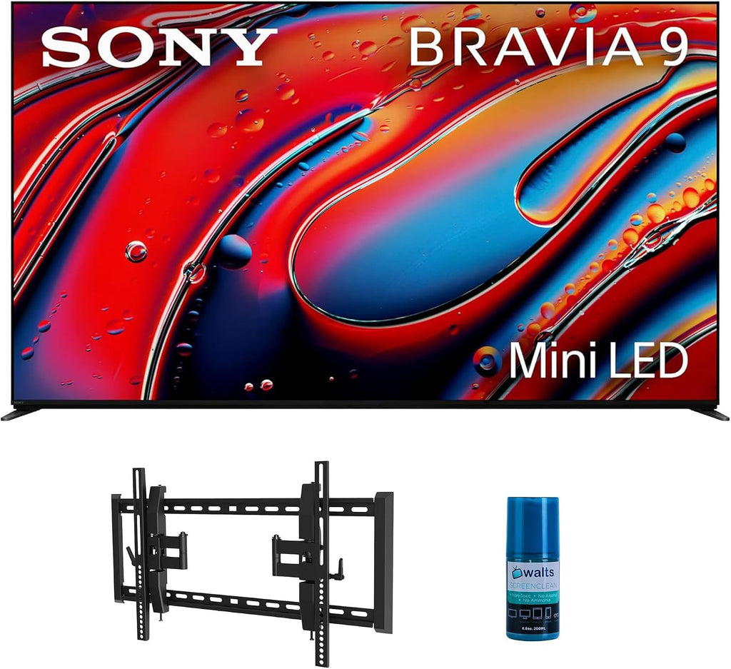 Sony K65XR90 65 Inch XR90 Series Bravia Mini LED HDR QLED 4K Google TV with a Walts TV TILT-EXTENSION-37-90 Tilt Mount for 37'-90' Compatible TVs and Walts HDTV Screen Cleaner Kit (2024)