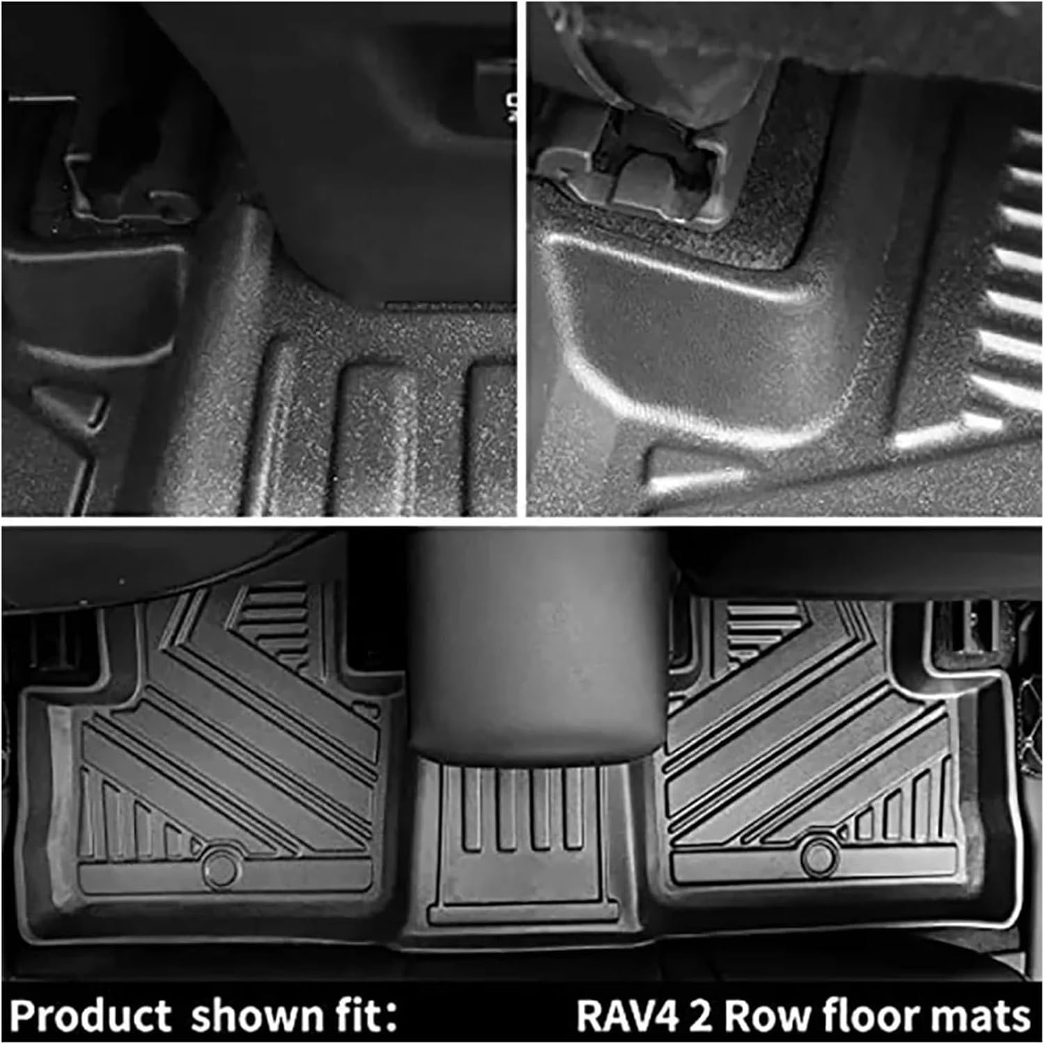 Floor Mat Cargo Liner Backrest Mat 2019-2024 2025 Compatible with Toyota Rav4 All-Weather Floor Liners Trunk Mat Back Seat Cover Compatible with Rav 4(LHD-3Pcs,Gasoline)