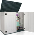 47 Cu ft Outdoor Storage Shed, Large Resin Outdoor Storage Box for Patio Garden Yard - Weatherproof Outdoor Storage Cabinet for Tools Pool Supplies - Lockable Deck Boxes Outdoor