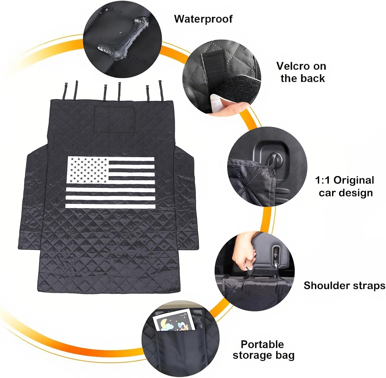 All-Protection Cargo Mat Liner for Hummer EV Accessories Rear Trunk Floor Mat Cargo Liner for Dogs for Hummer EV SUV 2024 2025 2026 Heavy Duty 3D Nonslip Waterproof Protect (SUV/American Flag)