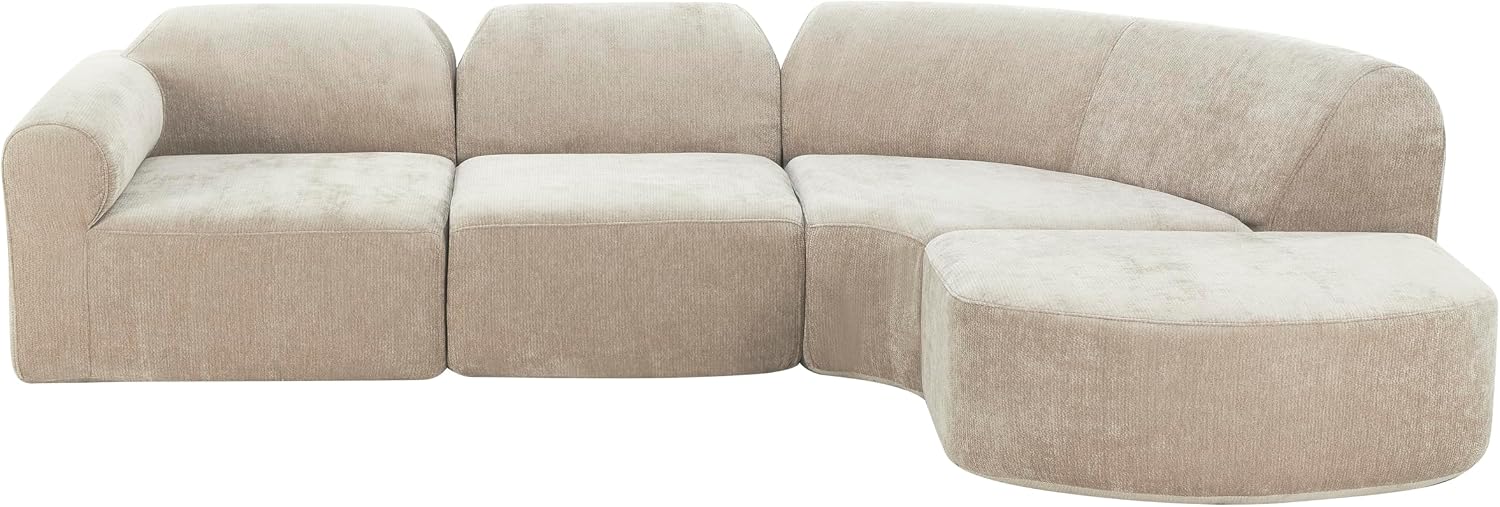 Christopher Knight Home Midel 111' Modular L-Shape Sofa Couch with Chaise Lounge, Modern Boneless Sofa for Living Room, Fabric Upholstered Cloud Couch with Deep Seat, Dark Beige