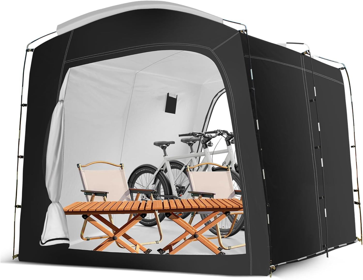 Bike Storage Tent,for 2-10 Bikes, 118 x 86 x 72 in Outdoor Portable Bike Storage Tent, 210D Oxford Fabric PU4000 Waterproof, 2 Rolling Doors, for Motorcycles or Large Motorcycles, Without Floor