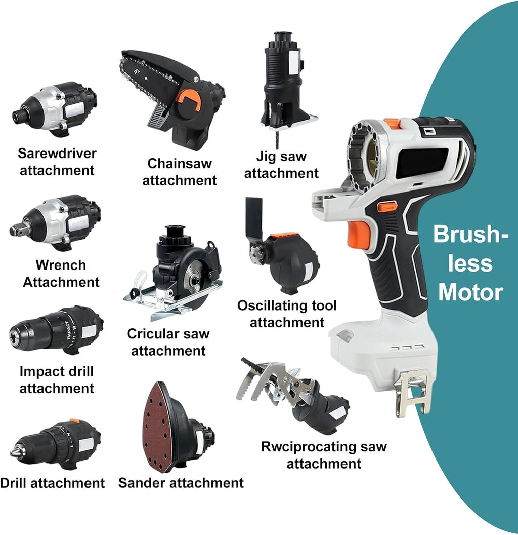 Cordless Drill Driver, 10-In-1 Woodworking Combo Kit, Portable Brushless Power Tool Combo Cordless Hand Drill, With 4.0 Ah Battery, For Projects, Home Improvement