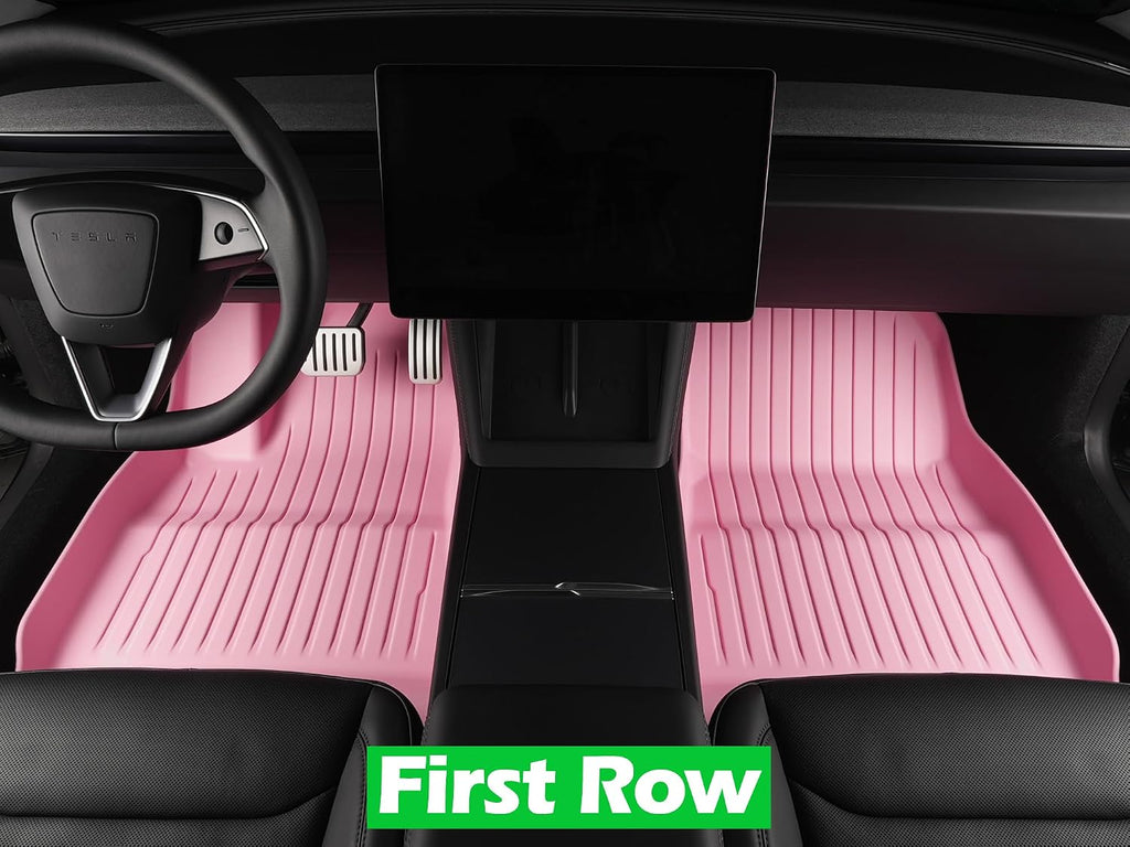 Floor Mats for 2026 2025 2024 Tesla Model 3 Highland All Weather TPE Full Set Cargo Liners Pink XPE Carpet Protector Durable Trunk Cover Car Mats Waterproof Matt Set Odorless Accessories