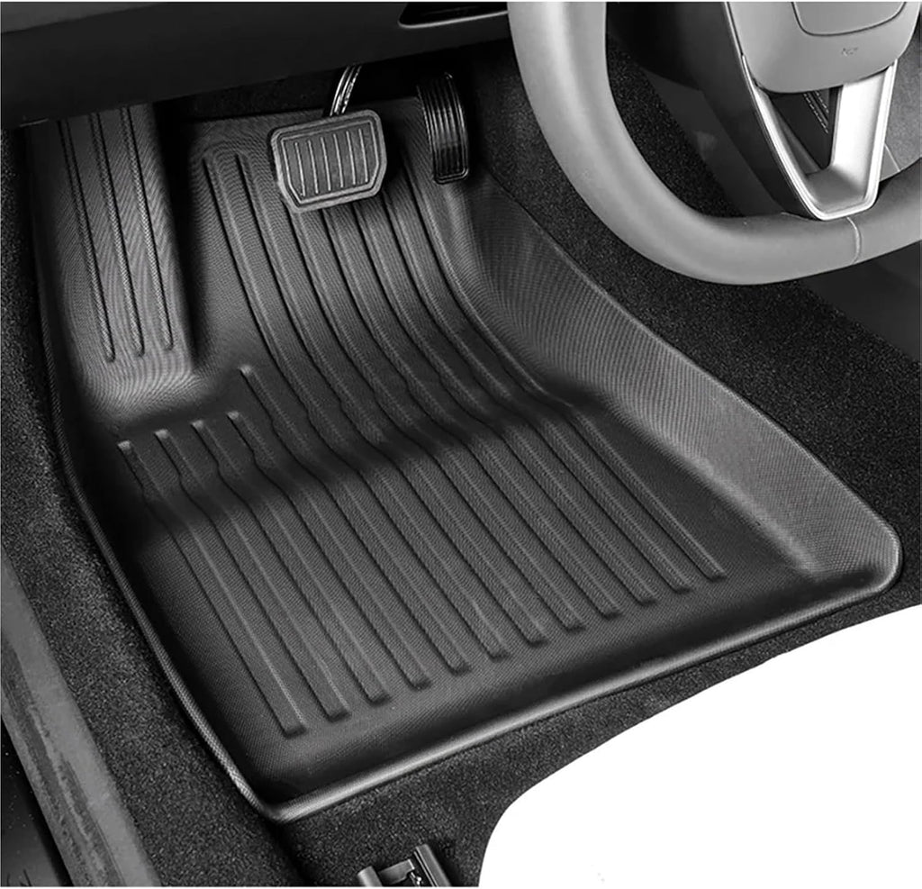 Floor Mats TPE All Weather Front Rear Cargo Liner Mat Waterproof Anti-Slip Mats Accessories C | Compatible with Tesla Model 3 Highland 2024 2025(2024 M3 FM LHD)