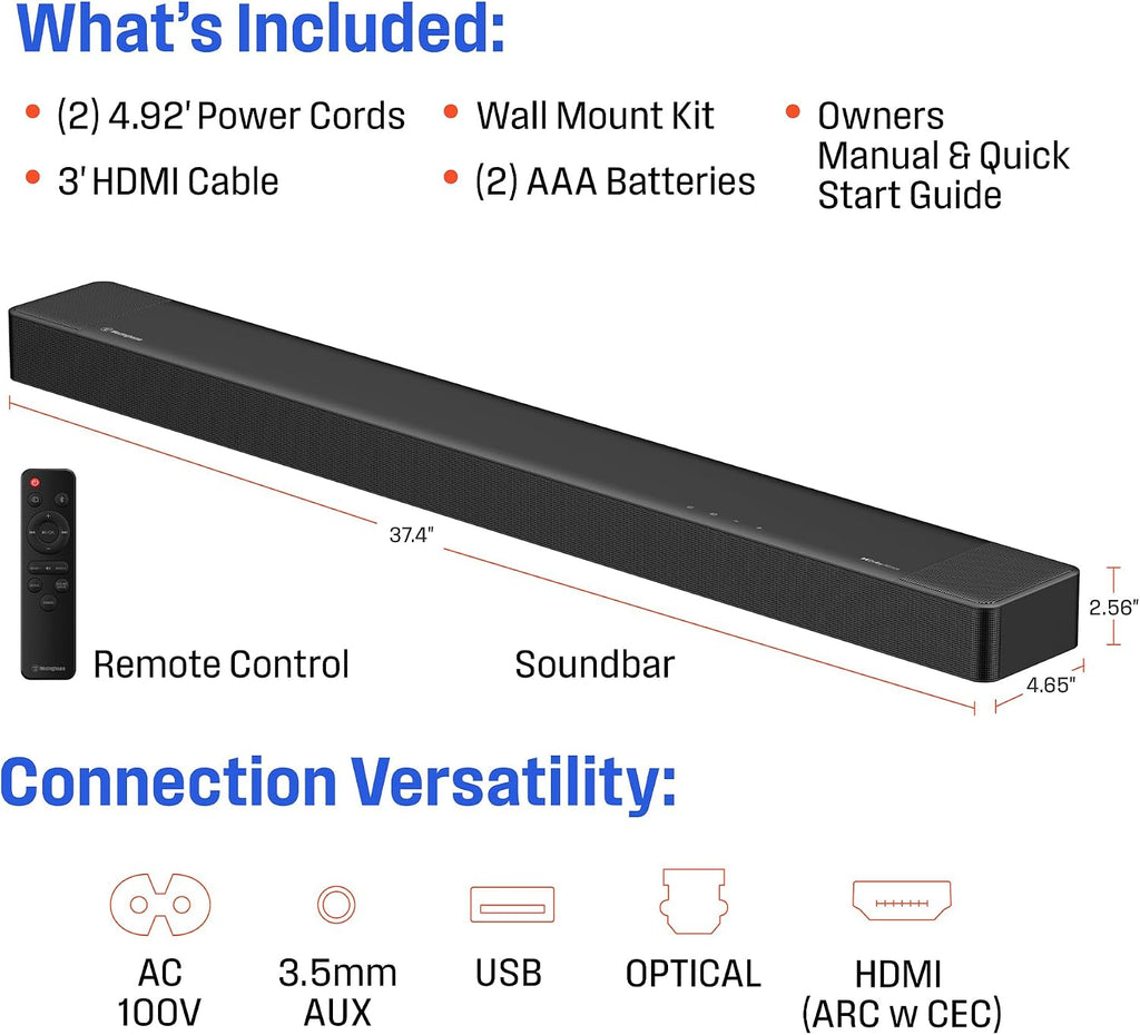Westinghouse 4K 55 Inch TV and 3.1.2 All-in-One Sound Bar