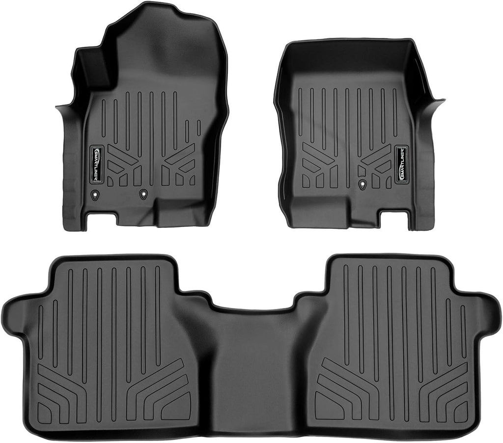 SMARTLINER Custom Floor Mats 2 Row Liner Set Compatible with 2005-2021 Nissan Frontier